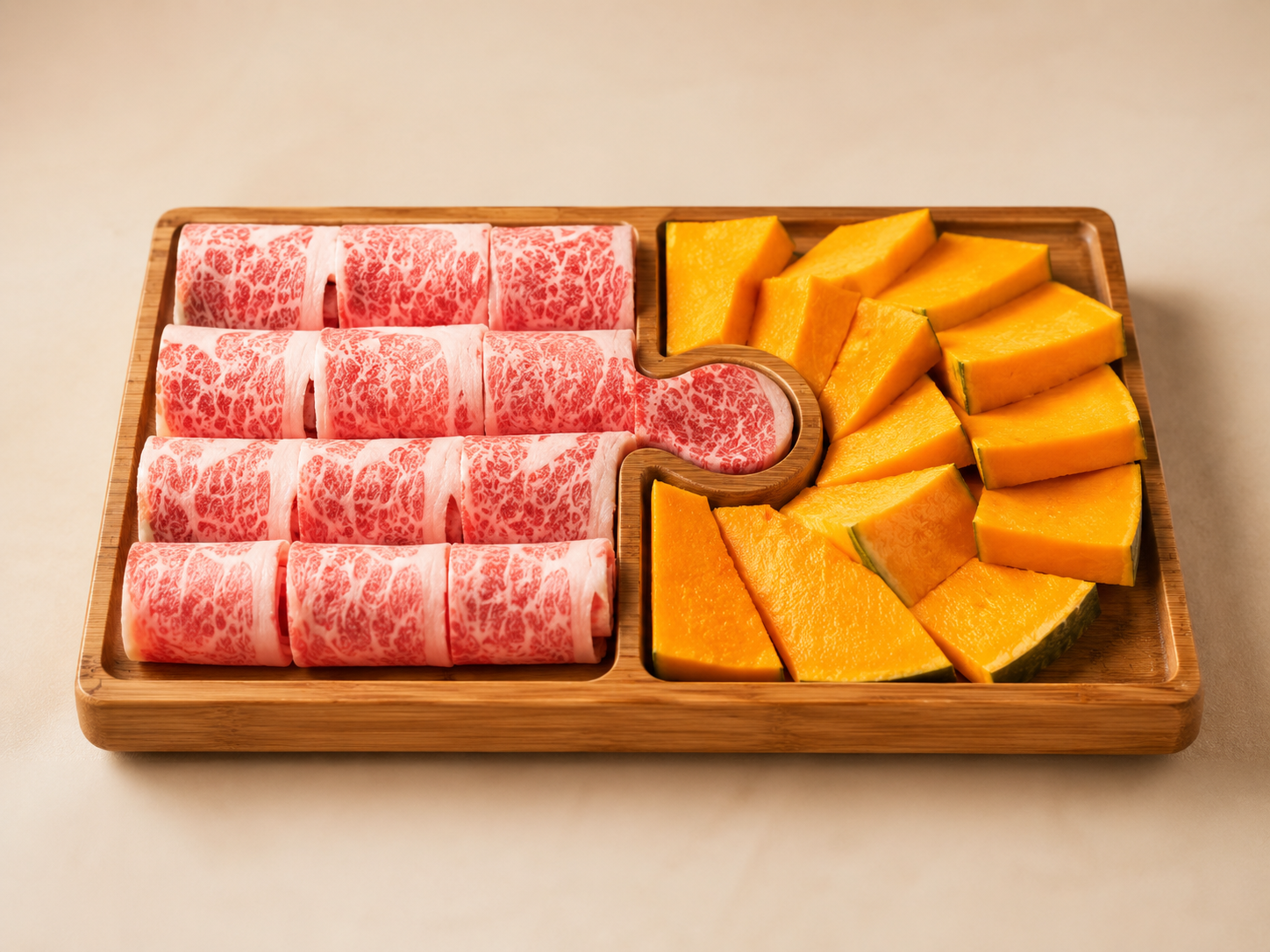 胖兔鍋濕式熟成牛肉與熟成南瓜